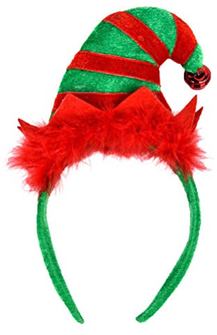 Beaupretty Christmas Elf Hat Headband 3D Elf Hat with Bells Holiday Party Headwear Accessory for Xmas Costume Party Decoration