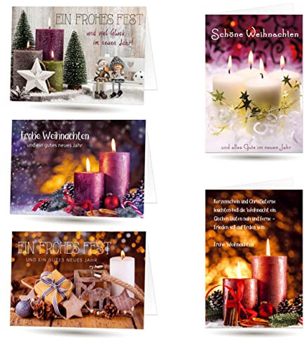 50 Stück Weihnachtskarten Klappkarten Set mit Briefumschlag. Format 17x12 cm (nicht das kleinere A6 Format) (50 Stück)