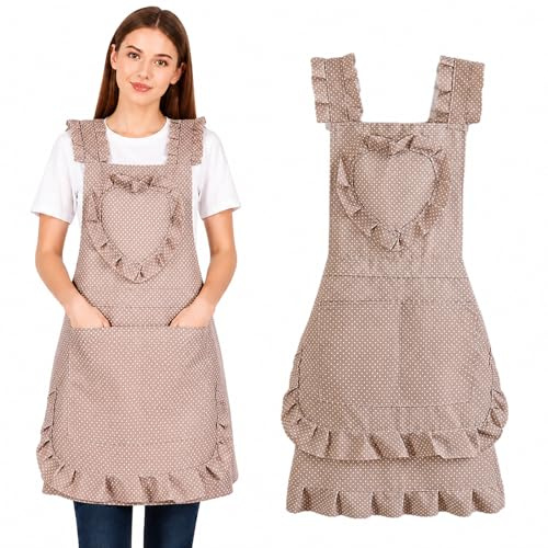 FAIRYGATE Aprons for Women Unisex Adjustable Apron Cooking Kitchen Chef for Home Kitchen Restaurant Coffee House