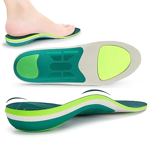 iFitna Semelles intérieures amovibles solides pour le sport et le travail pour absorber les chocs,inserts pour chaussures de course,bottes de travail,baskets(taille:EU47-48,longueur:30.5cm,vert)