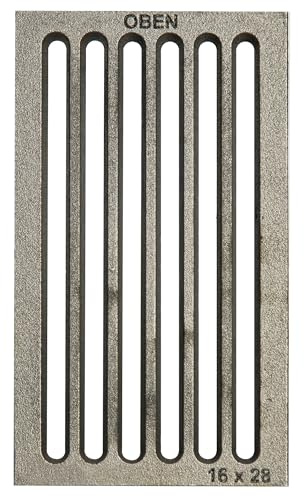 ScarMaxx - Kaminrost Gusseisen 16x28 cm - Ascherost für Kaminofen - Kamin Feuerrost - Robuster und Massiv Gusseisen Gitter - mit Rippen - Kaminofen Rost - Feuerrost Grillkamin Rechteckig