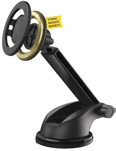 Scosche MagicMount SMSWDEX MagSafe bilfäste – magnetiskt telefonhållare för bilens vindruta/instrumentbräda, sugkoppsfäste kompatibelt med iPhone 16/15/14/13/12 Pro Max Plus Mini och