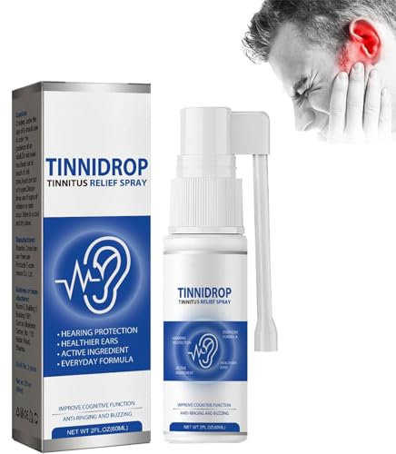 Tinnidrop Spray per sollievo dall'acufene, sollievo per l'acufene per orecchie e cerume per la pulizia delle orecchie, per alleviare l'acufene e la schiena (1 pezzo)