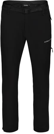 Alpine PRO OKEM Utomhusbyxor för män, vandringsbyxor, fritidsbyxor, regnbyxor, trekkingbyxor, andas, vattenavvisande, funktionella byxor, bekväm passform, flexibelt material, svart, 50