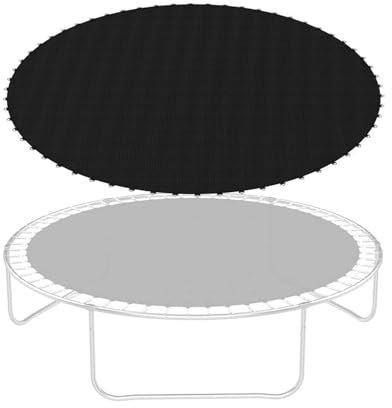 Tappeto Elastico Telo Ricambio Trampolino, Tappetino da salto di sicurezza a molla resistente all'acqua e ai raggi UV da 6 piedi con anelli a V, Accessori per trampolino tondo,6FT(36 buckle),Black