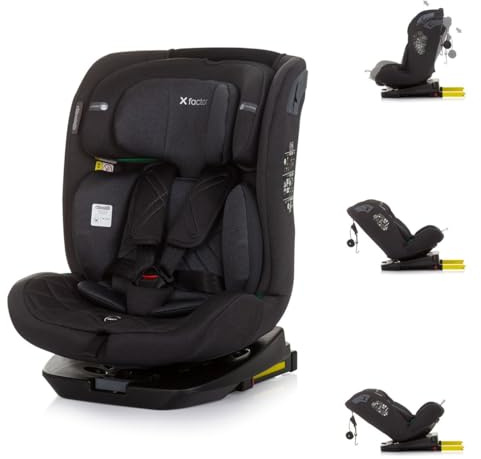 Chipolino X-Factor i-Size barnsäte (40–150 cm) Isofix justerbar roterbar, färg: svart