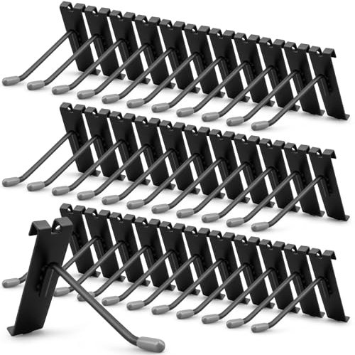 YFNVH 50 ganchos de rejilla, ganchos de exhibición para pared de rejilla, ganchos colgantes de panel de rejilla, organizador de clavijas de rejilla de metal resistente para garaje, tienda,