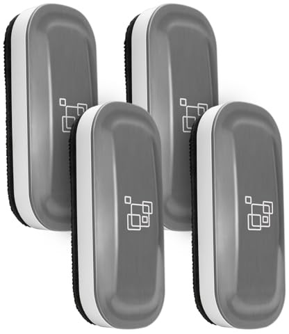 maxtek Whiteboard Eraser, Strong Magnetic White Board Eraser, Whiteboard Rubber Dry Wipe for Board (Gray) (Gray, 4 PCS)