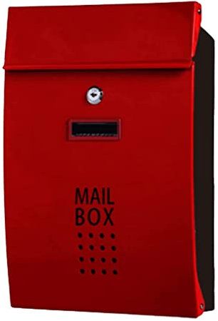 HCZKIUJY Cassetta Postale a Parete, Cassette postali a Parete con Serratura, Cassette postali semplici, Cassette postali a Doppia Anta per Ville residenziali, Cassetta Postale (Rossa)