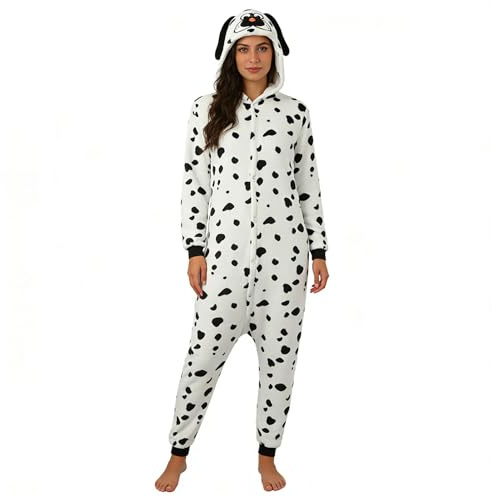 Vhersily 2026 Pijama Dálmata Animal Onesie Animal Disfraces Cosplay Adulto Blanco Moda Chic y Elegante Cómodo Pasaje en cualquier lugar Estilo Trendy y Festivo Vibrante para Fiestas Carnaval, Color