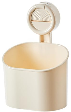Snorvixre Recipiente sin taladro, con ventosa, para almacenamiento de cosméticos, productos de limpieza, plástico resistente