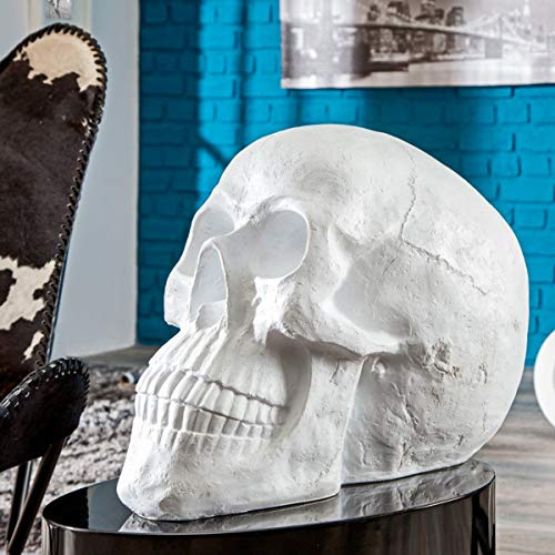 skulptur Skalle vit 35 x 40 x 50 cm - dekorationsfigur