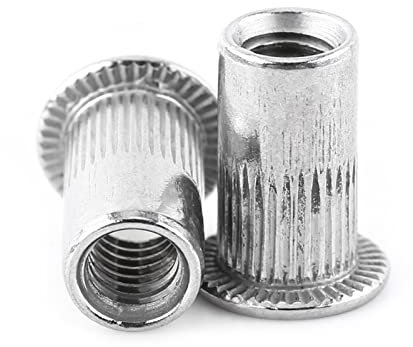 remache tuerca, Hilitand 20 piezas M4 cabeza plana roscado tuercas remache, acero inoxidable remache ciego, tuercas de aluminio (M4*20)