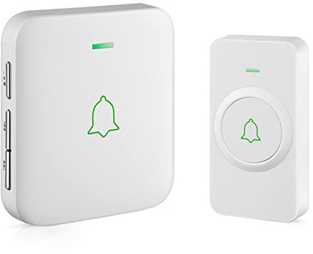 AVANTEK Wireless Doorbell, Mini Waterproof Door Bell Chime Operating at 1000 Feet, CW-11 Doorbell with 52 Melodies, 5 Volume Levels & LED Flash