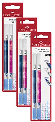 Faber-Castell 185539 - Borrador de tinta (punta M, 2 unidades), color Sortiert / Metallic Motiv 3 Packungen / Stärke M