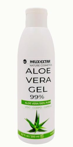 Aloe Vera Gel Puro, Biologico, Lenitivo per pelli irritate. Per Viso, Corpo e Capelli. Idratante, rinfrescante post scottature solari, post depilazione e rasatura.200 ML