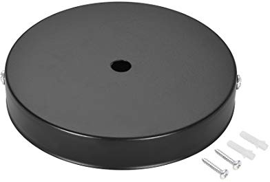 sourcing map Retro Light Canopy Kit Wall Sconce Lamp Plate Fixture 120mm 4.7Inch Black