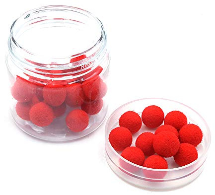 Namvo 30 Bolas de Cebo de Pesca, Flotantes, artificiales, Rojas, 8 mm