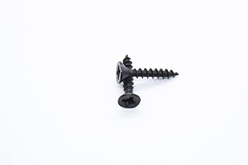 3.5x16 (6x5/8) Black Countersunk Wood Screws Phillips Head Small Steel Screws Chipboard MDF Cabinet Furniture (Pack of 20, 50, 100) (50)