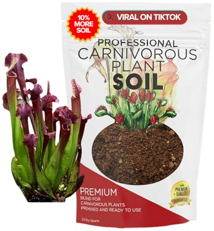 Professional Carnivorous Plant Soil | Large 2.2 Quarts Ready to Use for Venus Flytraps, Sundews, Pitcher Plants, Butterworts | Peat Moss, Coco Coir, Perlite, Dolomite | Made in USA