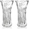 Dicunoy 2 Stück Glas Blumenvase, 24cm Große Moderne Glasvase für Tafelaufsätze, Moderne KlareTulpenvase, Rose Vase, Heavy Duty Crystal Tall Zylinder Flared Vase für Haus, Hochzeit, Wohnzimmer, Büro