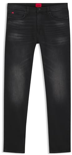 HUGO Herren 734 Schwarze Extra Slim-Fit Jeans aus Stretch-Denim Schwarz005 34/32