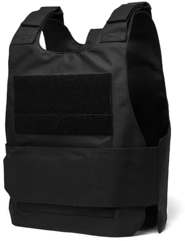 Favuit Taktische Weste, Schwarz Airsoft Paintball Weste Verstellbare Schutzweste Brustschützer Sportweste Chest Rig Tactical Zubehör für Jagd Angeln Camping Airsoft Paintball (S)