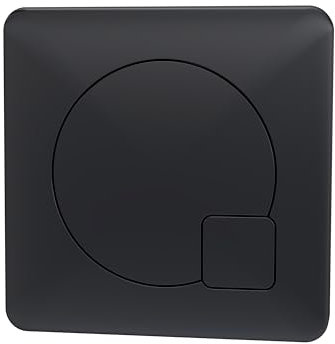 Balterley Dual Toilet Flush Button, Modern Square Dual Push Button Toilet Flush System Replacement for Cistern, Push Buttons Replacement for Bathroom Cistern Toilets - 99 x 70mm (Matt Black)