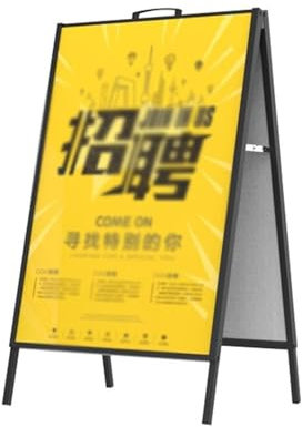 Plakatständer, Bürgersteigtafel mit horizontaler Ansicht, Faltbarer Handzettelständer, Werbeständer mit stehendem Kartenschlitzdesign für Werbung für Hochzeiten (Farbe: B-60 x 90 c