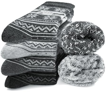 Occulto Chaussettes Chaudes Femme lot de 6 (modèle Frida) Gris Mix 35-38
