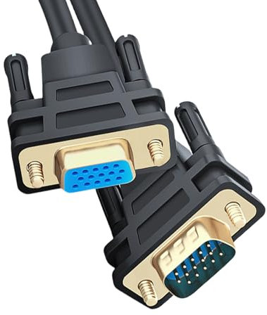 Zdprkqzvz Cavo di prolunga VGA VGA maschio a femmina con doppi nuclei in ferrite per una trasmissione chiara 1080P su PC e proiettori
