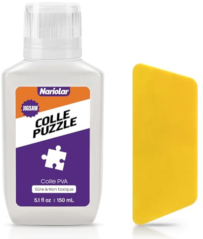 Nariolar 150 ML/5.1 FL oz Colle Puzzle Transparente avec Applicateur, Idéale pour Fixer et Accrocher Les Puzzles, Séchage Rapide