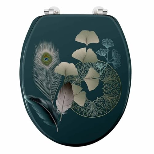 Abattant WC Imprimé Ginkoblue 45cm Vert Foncé
