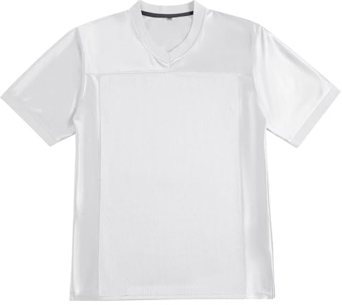Blank Football Jersey for Men Mesh Athletic Practice Plain Football Shirt Hip Hop Dry-Fit Soccer Sports Uniform White