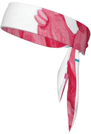 Pannband med flamingotryck för män kvinnor, absorberande svettband, huvudband för tennis, gym träning svettband