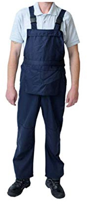 GRS Salopette con bretelle e tute per pittori per decoratori costruttori, nero/blu navy/bianco (varie misure: XXS - 5XL), blu navy, XXS