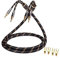 SKW Single Audiophile Lautsprecherkabel, austauschbares Bananenstecker-Kabel, vergoldeter Stecker, Nylon-Geflecht, HiFi-Qualitätskabel(1 Kabel für 1 Lautsprecher,3M)