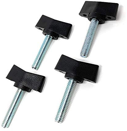 Design61 4 tornillos de mariposa de plástico con perno roscado de acero, M6 x 14 mm