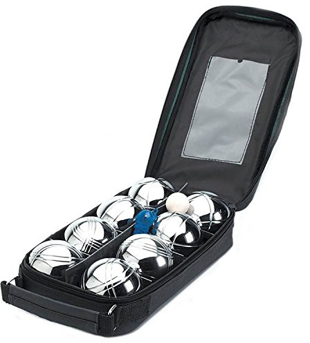 Taylor & Brown French Boules Set | 8 Piece Boules Set | Includes Chrome Plated Boules Balls, Cork Jack (Target Ball), Measuring Tool & Carry Bag | Lawn Games for Family