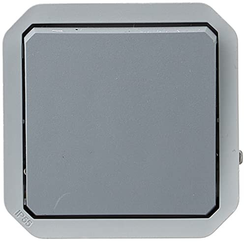 LEGRAND | Interrupteur ou va-et-vient Plexo, Étanche IP55, Résistant IK08, Usage intérieur/extérieur, Connexion rapide sans outil, Gris