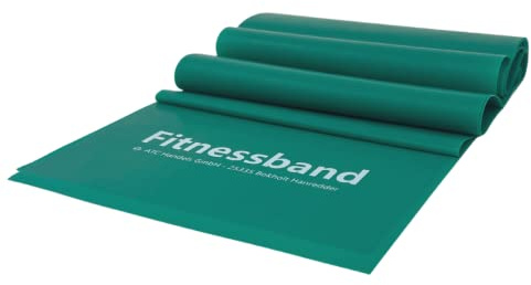 ATC Handels GmbH Fitnessband 1,5m, 2,5m, 5,5m und 25m x 15,5cm in 6 verschiedenen Stärken - Widerstandsband, Gymnastikband, Trainingsband, Sportband, Krafttraining und Yoga, 5,5m mittel grün