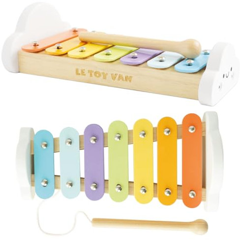Le Toy Van - PL122 - Lernspiel Xylophon aus Holz, Montessori-Spielzeug für Kinder ab 18 Monaten, musikalisches, ökologisches Spiel, aus FSC-zertifiziertem Naturholz und Farben auf Wasserbasis, Petilou
