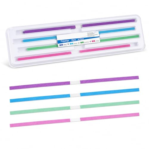 Uadme 60 Pièces Bandes de Polissage Dentaire, 4×150mm Bande Abrasives Dents Blanchiment Dentaire, pour Nettoyage les Dents Soins Bucco-Dentaires