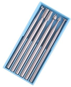 6Pcs Shank 2.35mm Tungsten Steel Carbide Engraving Drill Bits, Head 2.3mm Carving Cutters Burr Set, Electric Hollow DIY Art Carving Tools