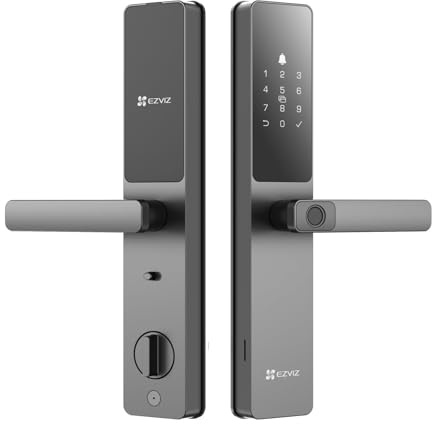 EZVIZ Smart Lock DL05 7-in-1 Türschloss, schlüsselloses Türschloss mit Fingerabdruck-Zugang – sicherer Eingang ohne Schlüssel, mehrere Optionen zum Entriegeln – Sofortwarnungen, strapazierfähig