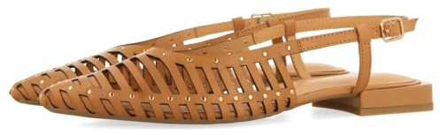 GIOSEPPO Mules à lanières en Cuir Jericho, Camel, 41 EU