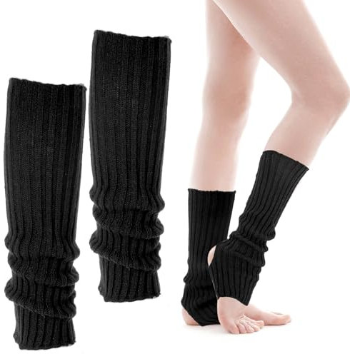 CIATBYYJ Beinwärmer Damen,Ballett Stulpen Legwarmer,Weiche lange offene Zehen und Fersen Ballett Beinstulpen,Gestrickte Steigbügel Beinwärmer für Damen Tanz & Yoga