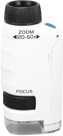 Microscopio Portatile 60-120X, Microscopio Tascabile Portatile con Lente Ottica HD per L'osservazione Quotidiana, Esplora il Mondo Sempre e Ovunque con Questo Microscopio