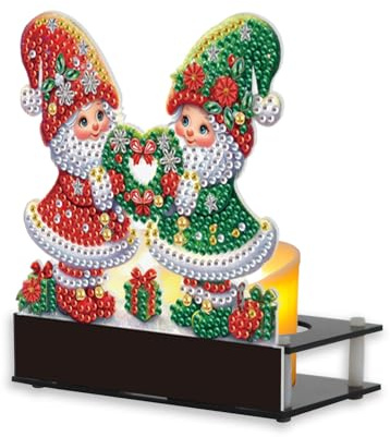 JICFDAO Diamantmålning, ljusstake, 12 x 13,2 cm, diamantmålning, ljusstake, akryl, ljusstake för bröllop, vardagsrum, adventskrans, nattvardsgång, dopljus, juldekoration present