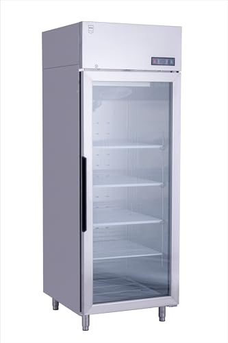 METRO Professional Gefrierschrank GFR2700G, 450 L, 5 Einlegeböden, LED-Beleuchtung, mit Schloss, Silber